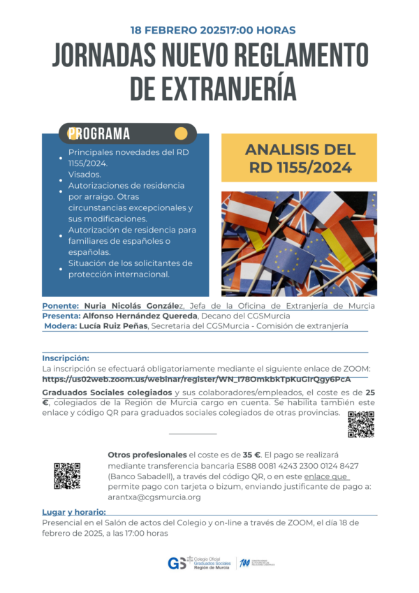 Colegiados: JORNADA SOBRE NUEVO REGLAMENTO DE EXTRANJERÍA. ANÁLISIS DEL RD 1157/2024 (copia)